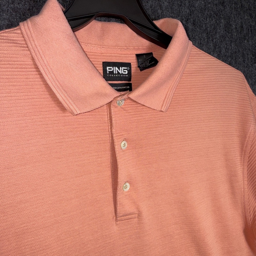 PING Collection Men's Dry Fiber Dynamics Golf Polo Shirt Size LARGE Short Sleeve